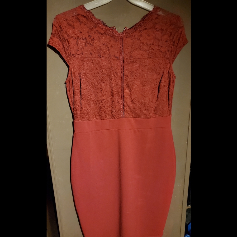 Windsor Plus size Burgandy Bodycon dress